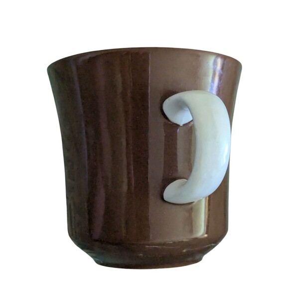 Ceramic Guild Esperanto Japan Brown White Coffee Cup H899  70s Dish Kitchen - Picture 3 of 5